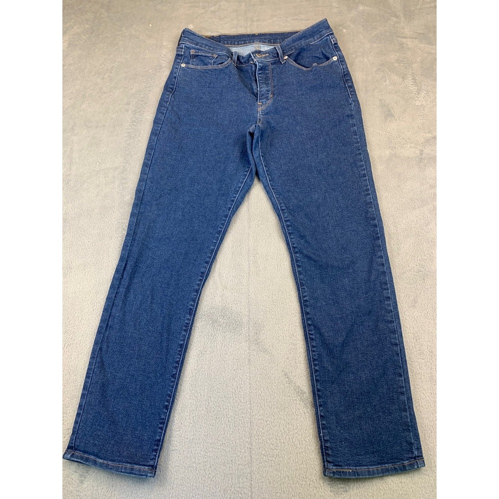 Levis Classic Straight Jeans Womens 28‎ Blue Denim Cotton Blend Mid Rise Zip Fly